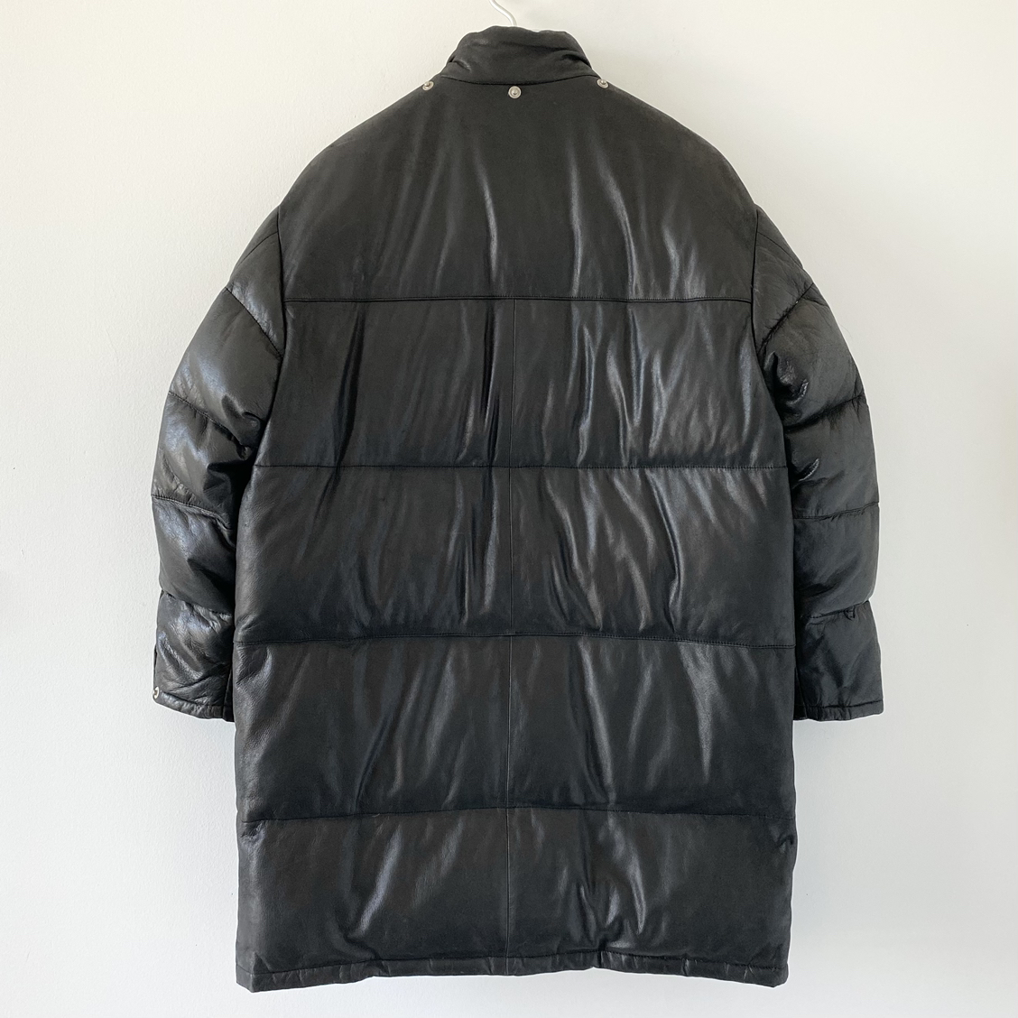 Vintage Leather Down Puffer Jacket / Coat - photo 3