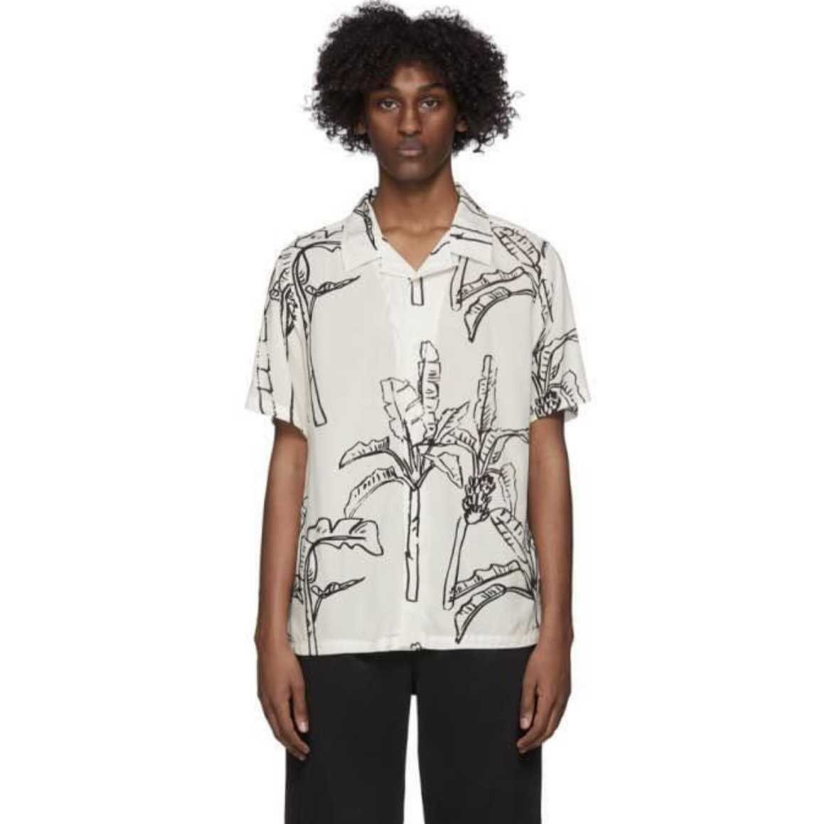 Stussy white tropical banana tree shirt men large image indicator(2)