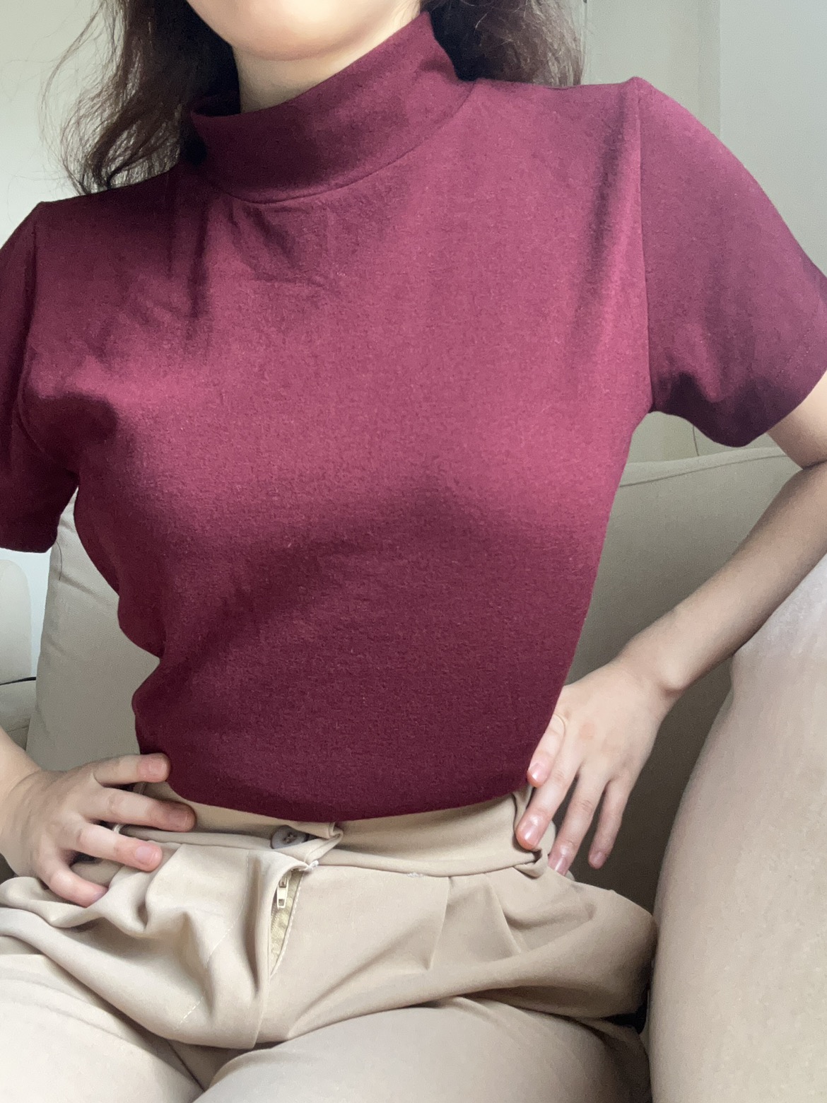BRAND NEW MADE IN KOREA turtleneck short sleeves thumbnail