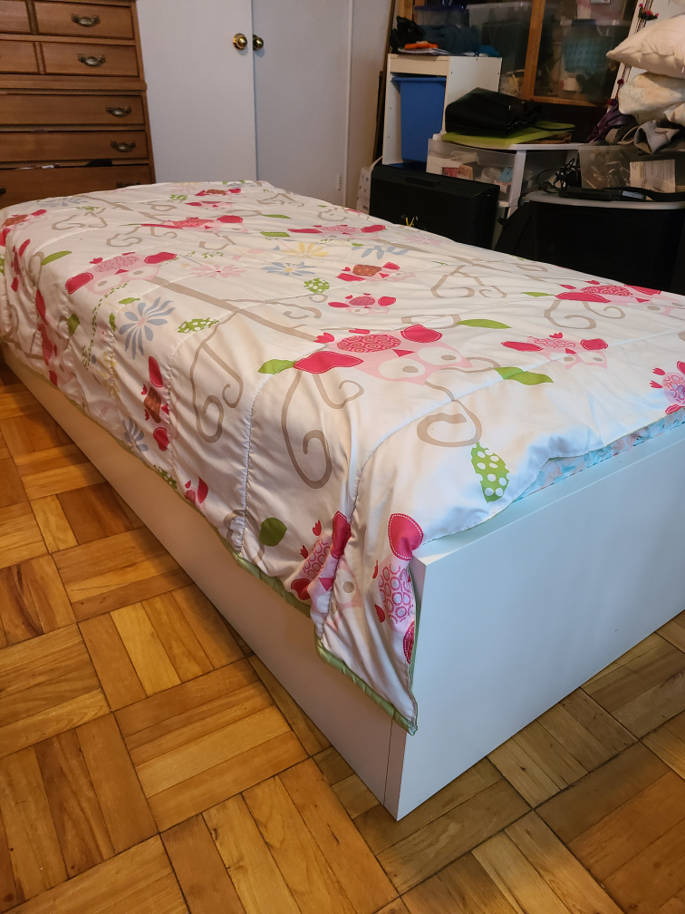 IKEA BRIMNES twin bed with storage and matress