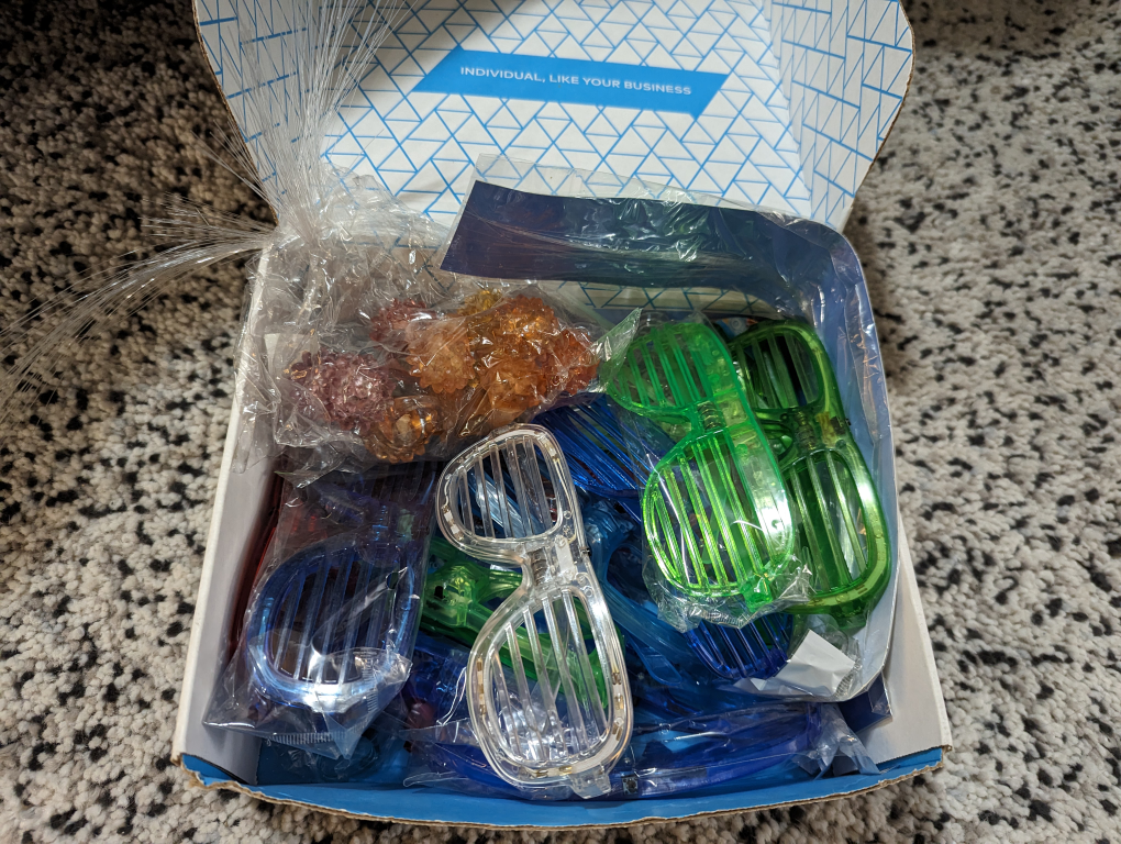 light up glasses, rings, and hair accessories