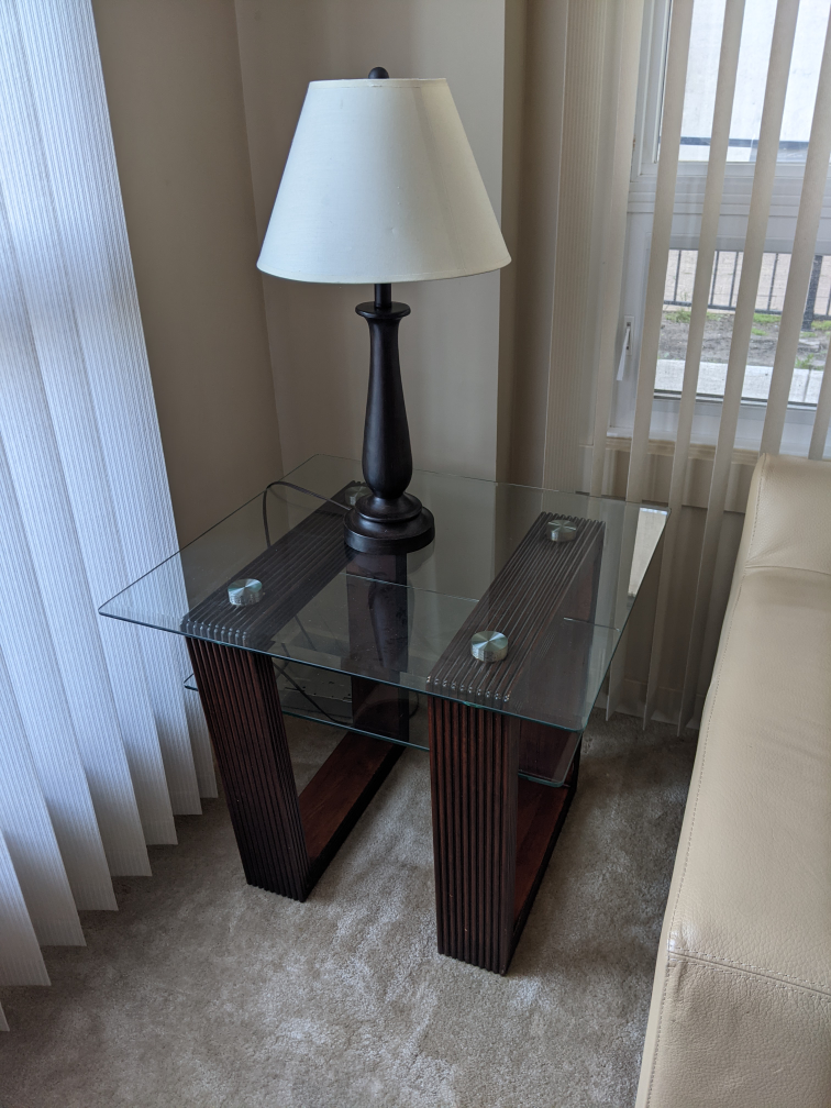 Glass End Table - Must Pick Up on Tues Oct 17