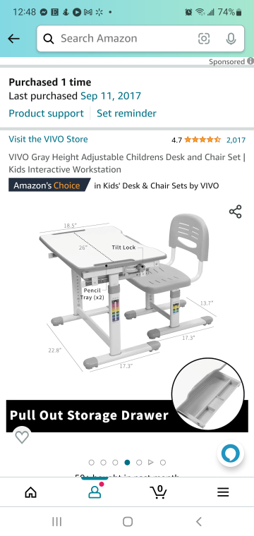 Height Adjustable Childrens Desk and Chair Set | image indicator(5)