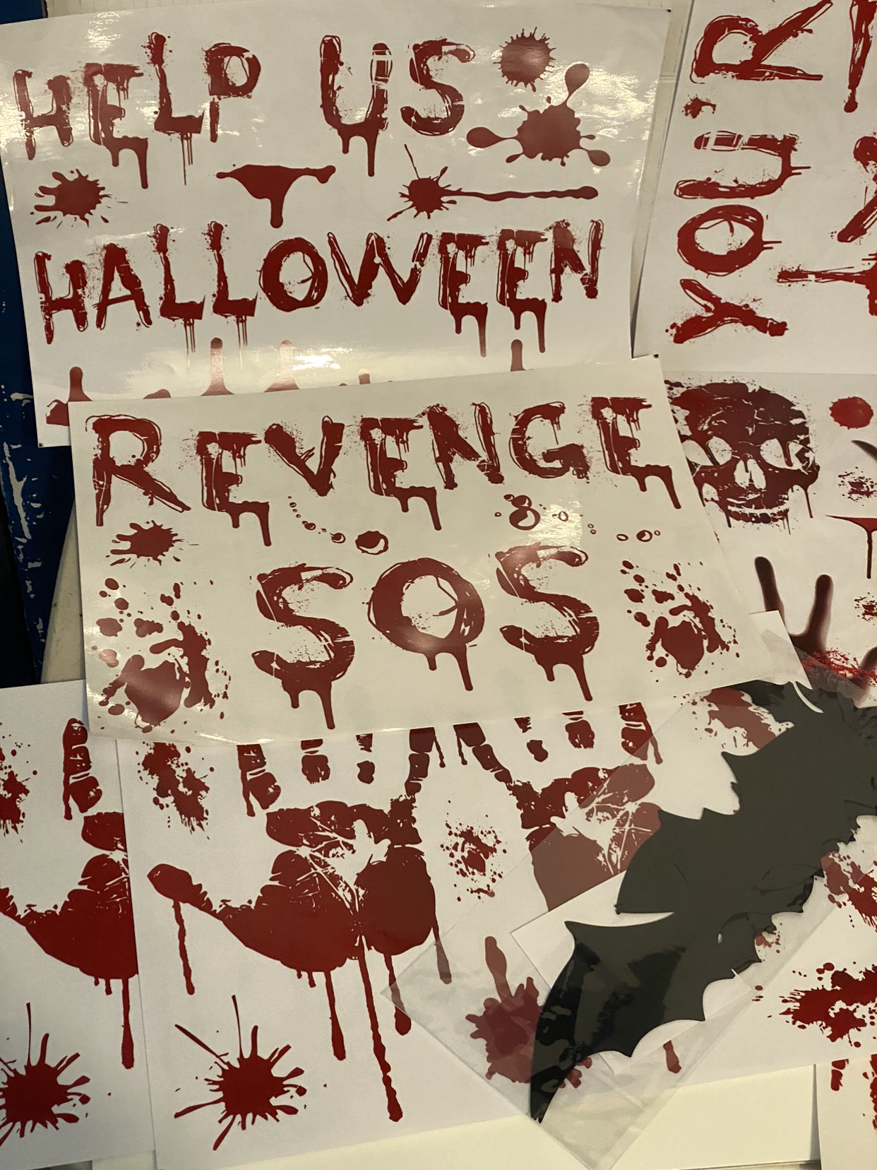 100+pc BNIP Halloween Window/Wall/Floor Decorations /Party Decor thumbnail