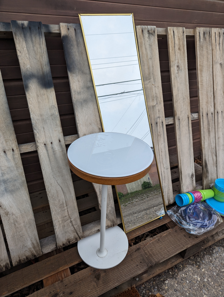table and mirror