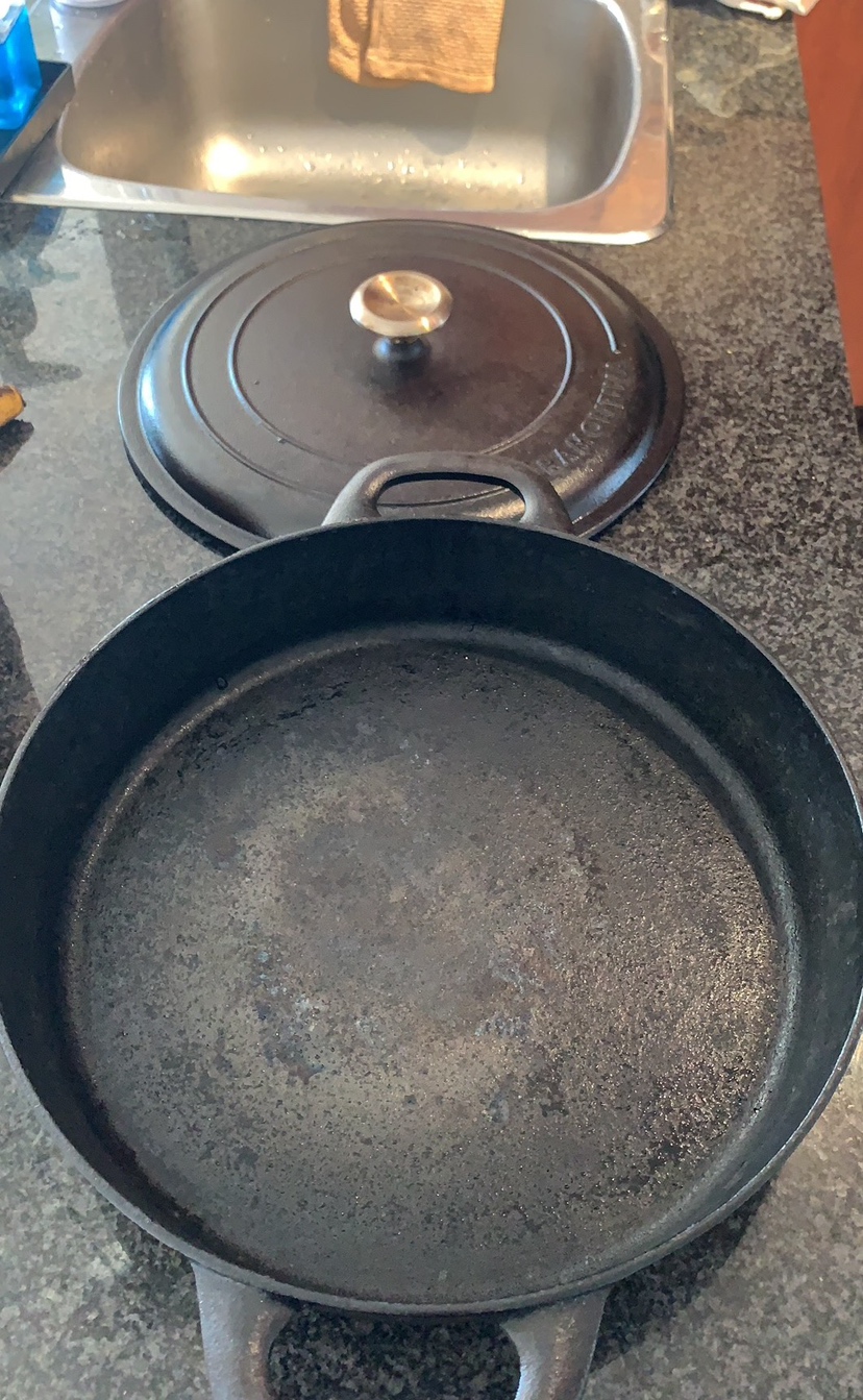 Black cast iron casserole pan - photo 3