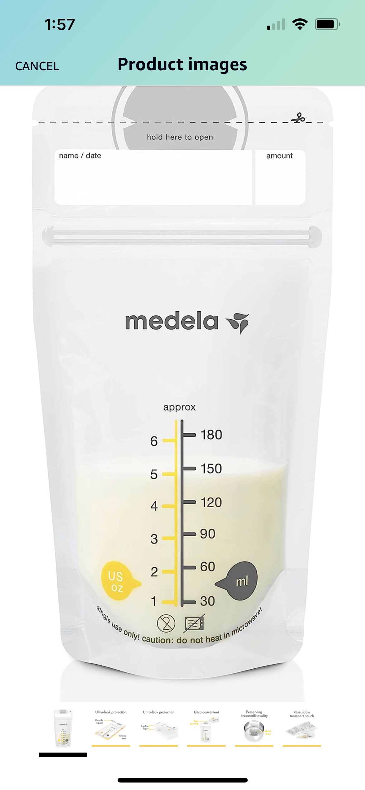 Medela breast milk freezer bags-200
