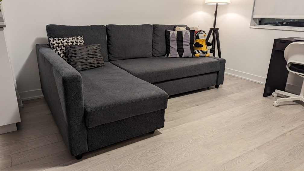 Friheten IKEA Corner sofa-bed with storage dark gray