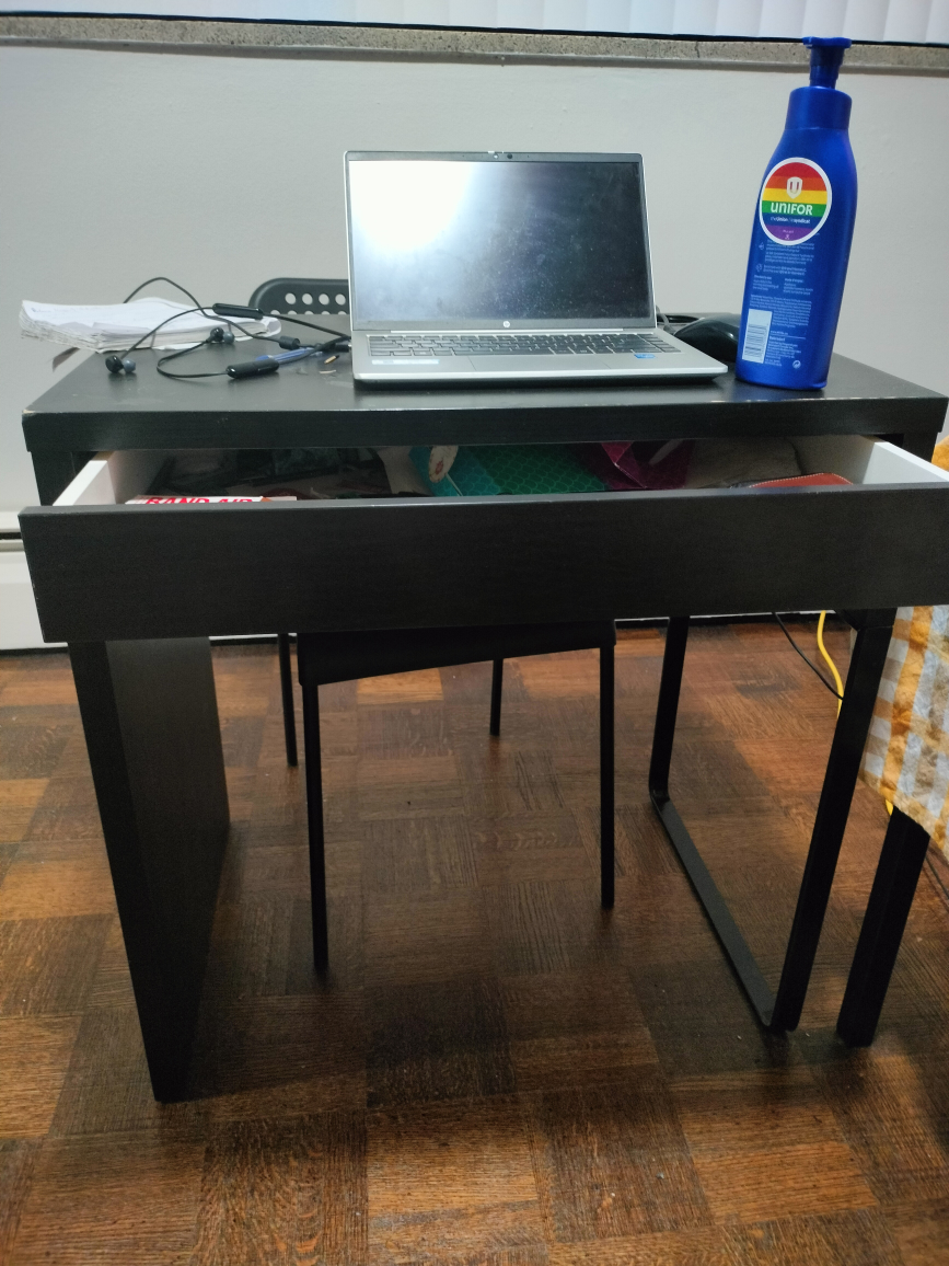 Computer table with drawer