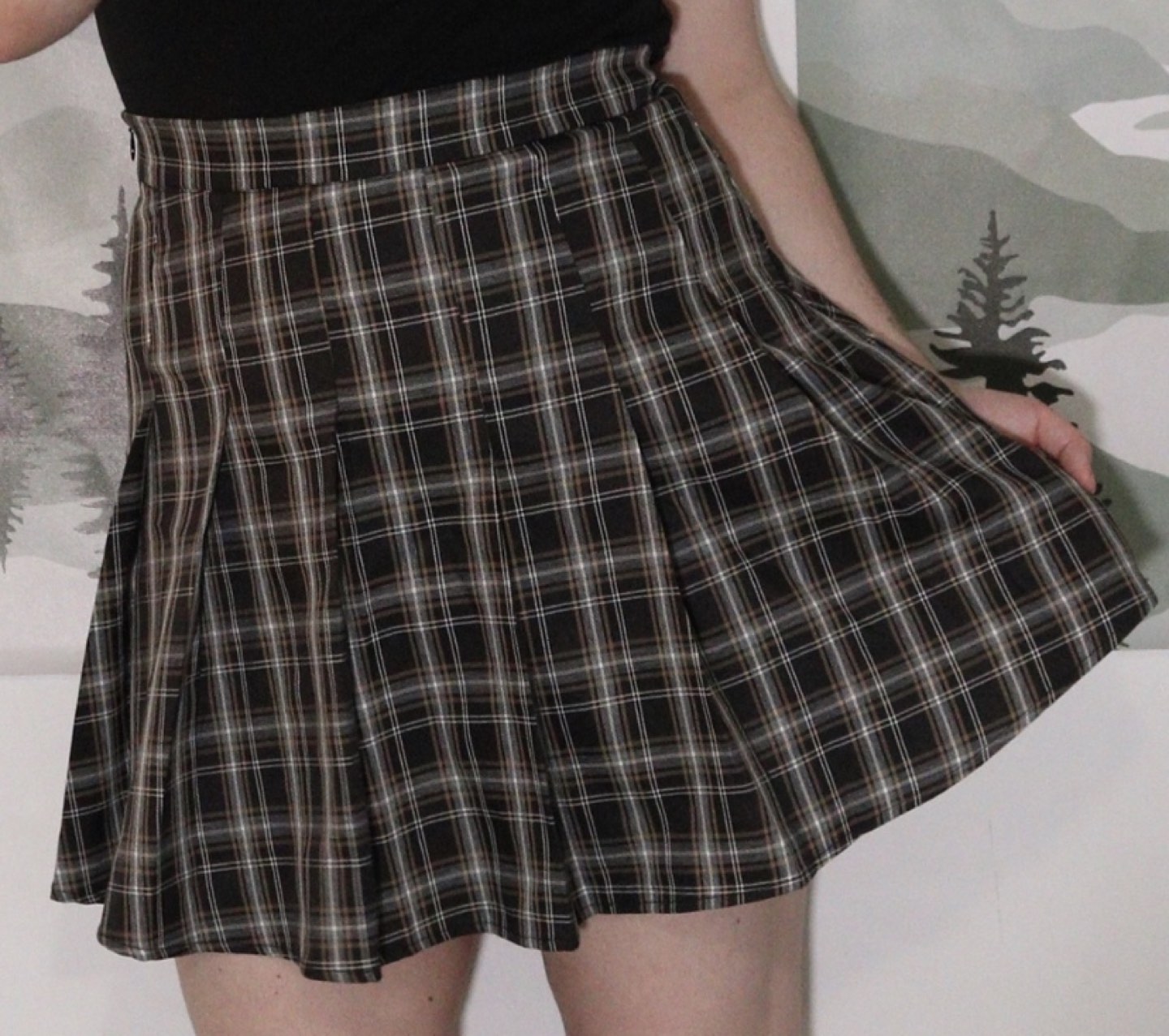pleated plaid skirt size medium thumbnail