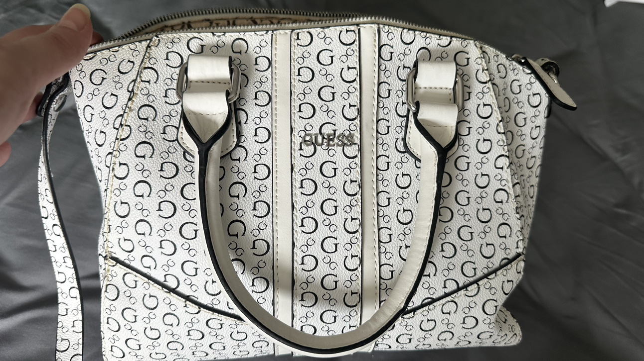 Guess black and white cross body purse thumbnail