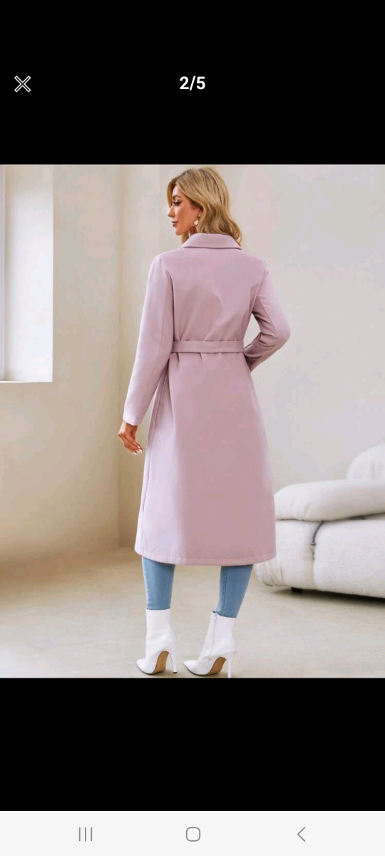 Peak Collar Double Breasted Belted Overcoat 🍂 image indicator(3)