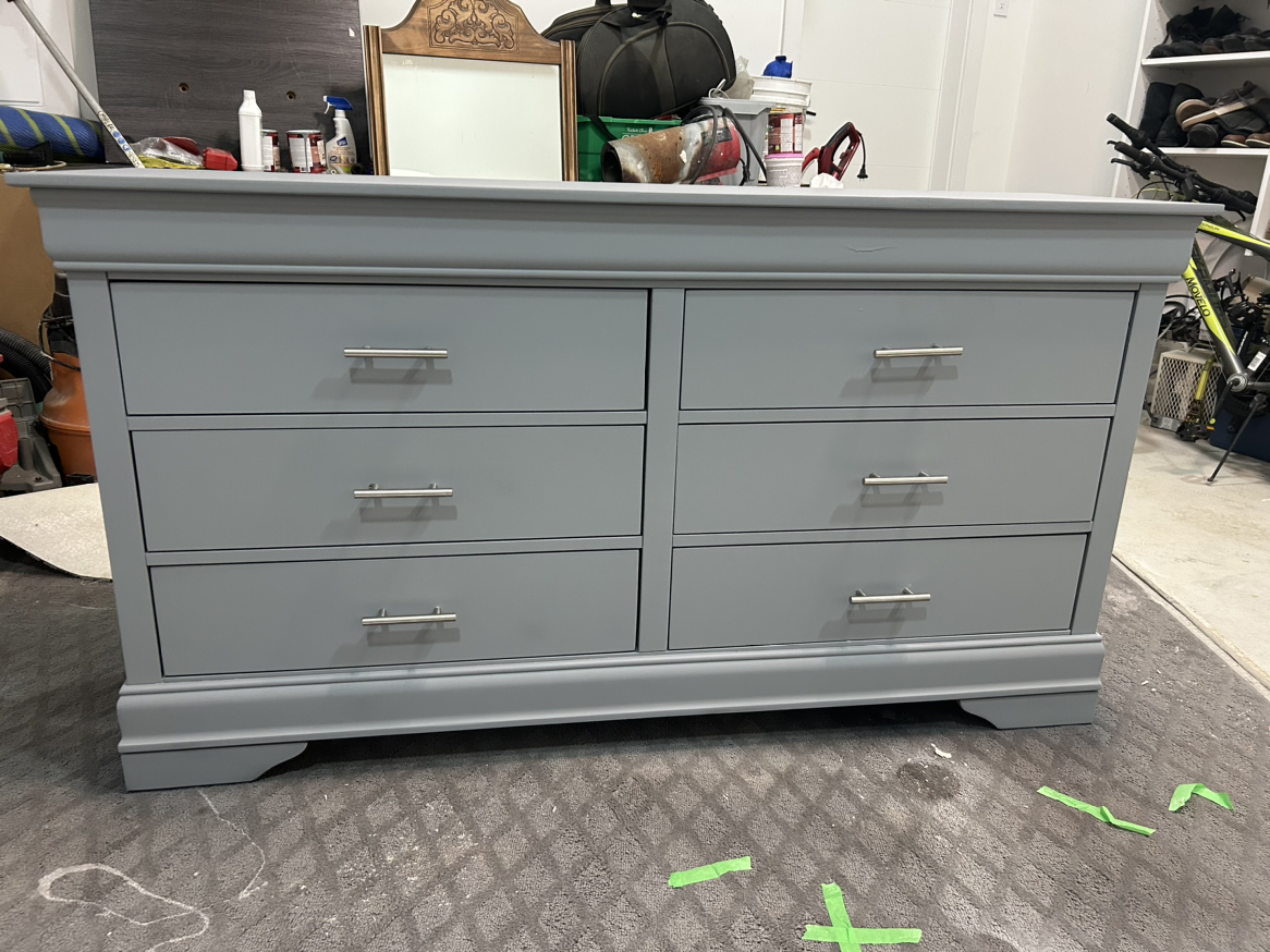 6 drawer storage dresser - matte gray