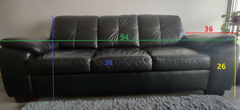 3 seater leather couch