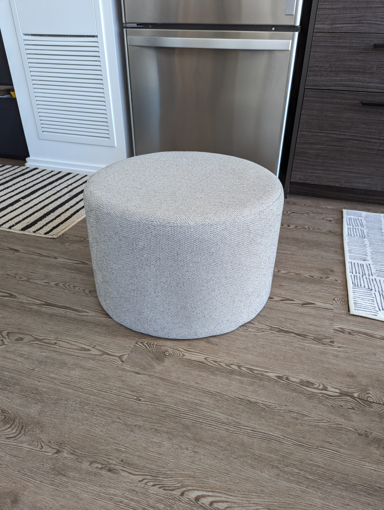 Round Grey Ottoman