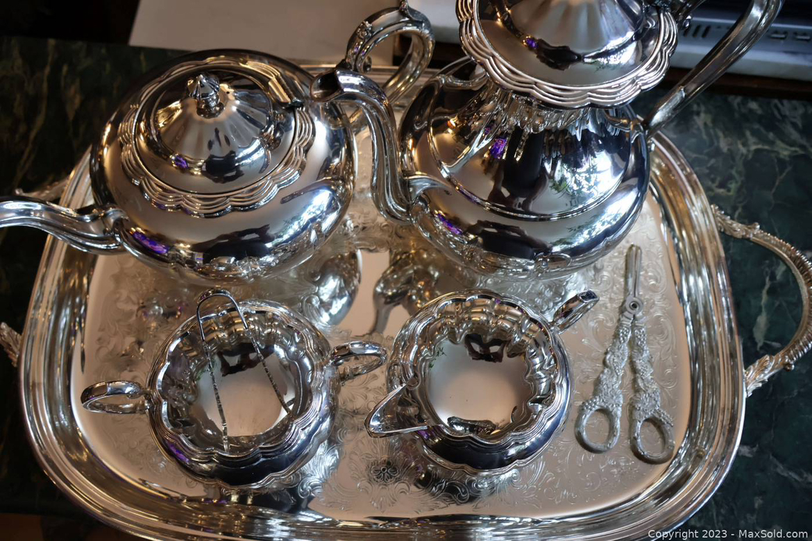 Silver plate tea set