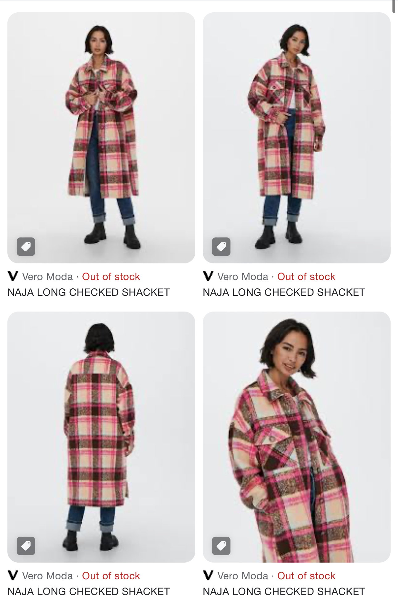 Long Checked Plaid Shacket thumbnail