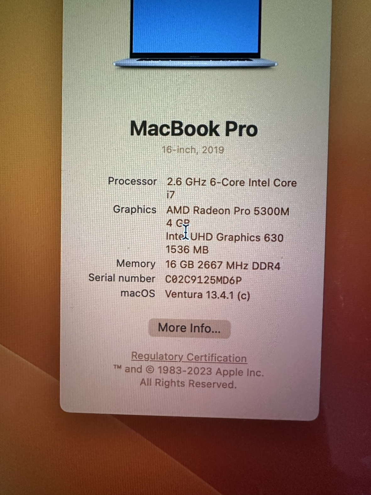 MacBook Pro 16 inches 2019 - photo 5