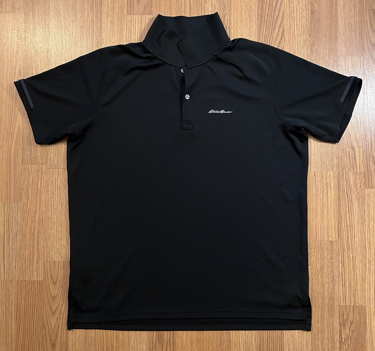 Black Short Sleeve Polo Shirt Eddie Bauer Size L FreeDry thumbnail