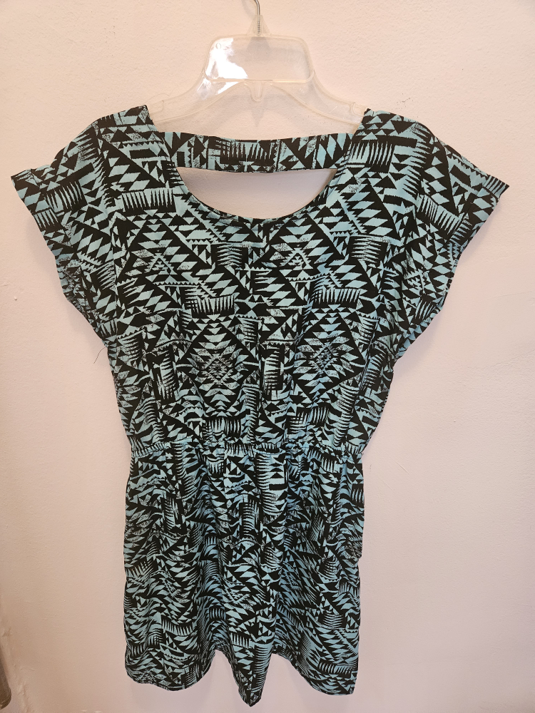 Blue and black patterned dress - photo 2