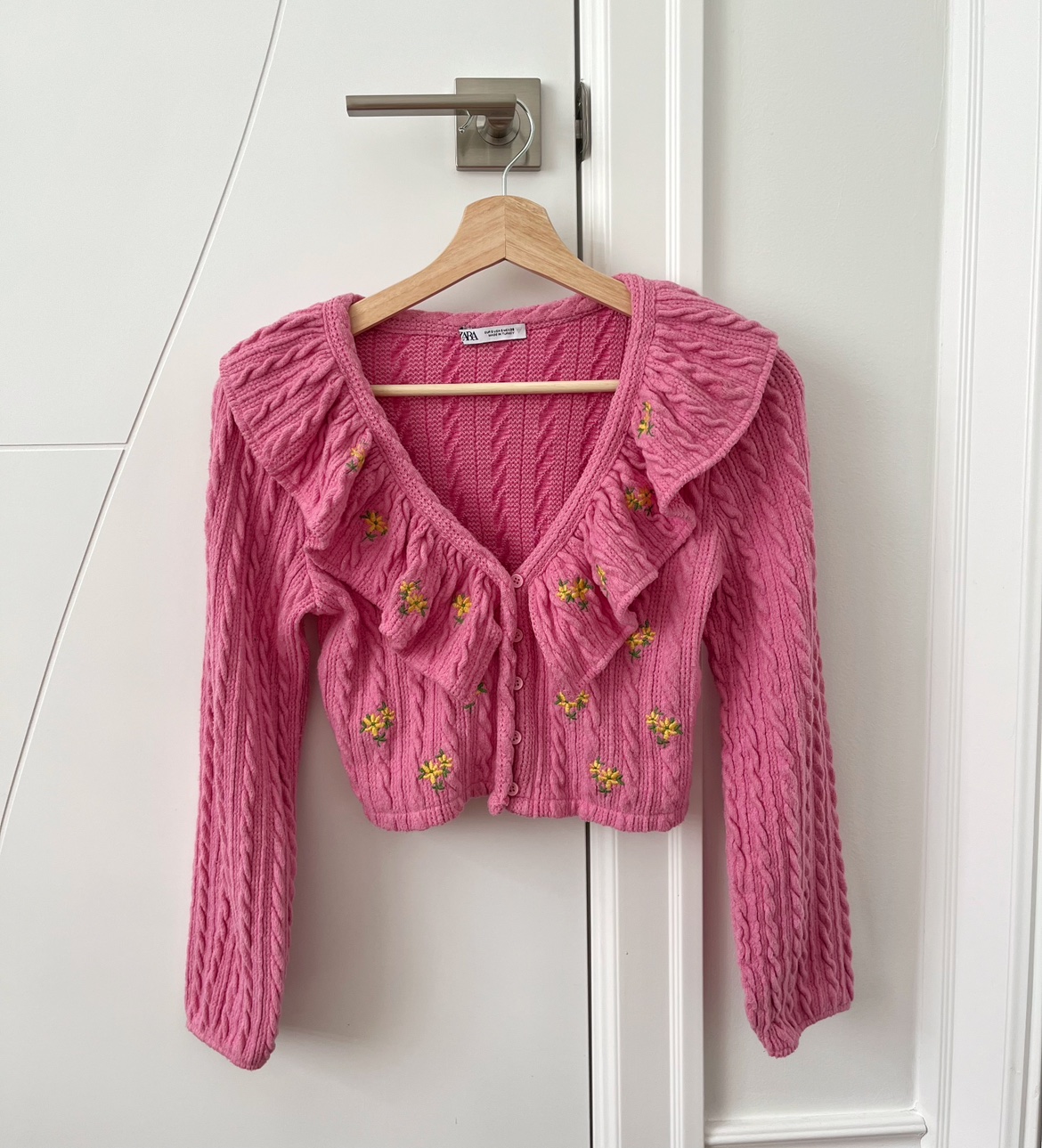 Zara Pink cardigan with floral details