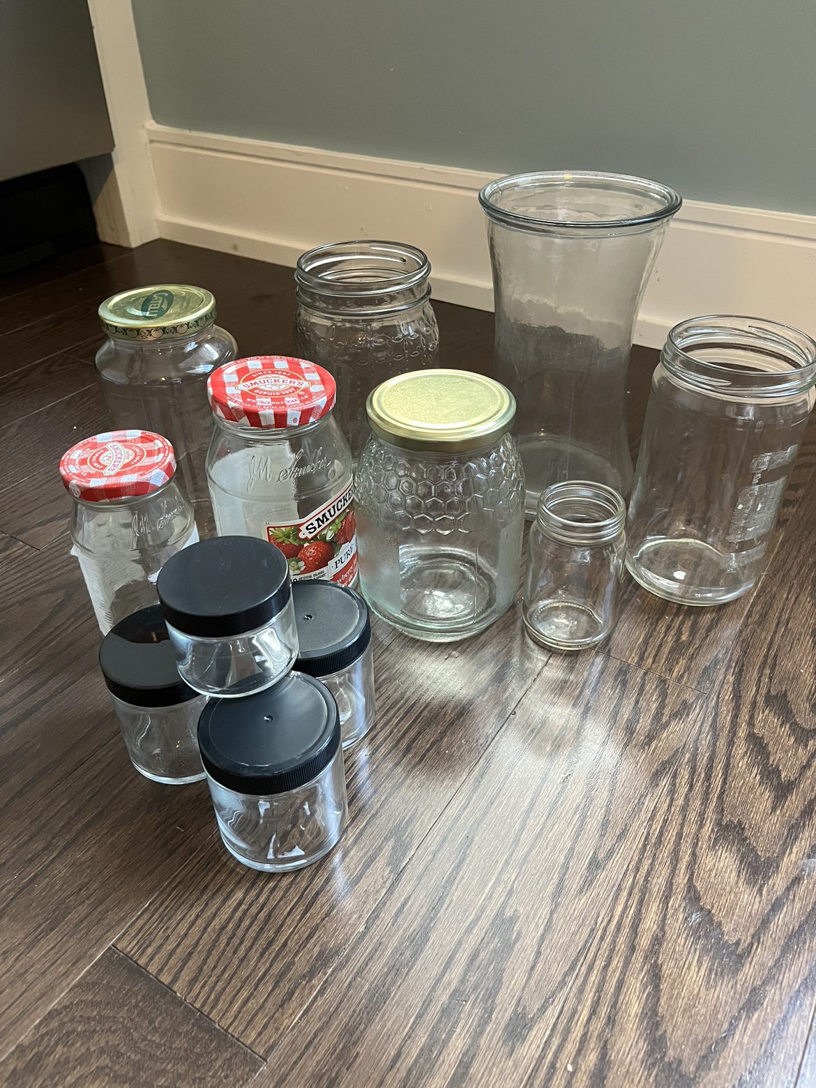 1 flower vase and many recycled jars thumbnail