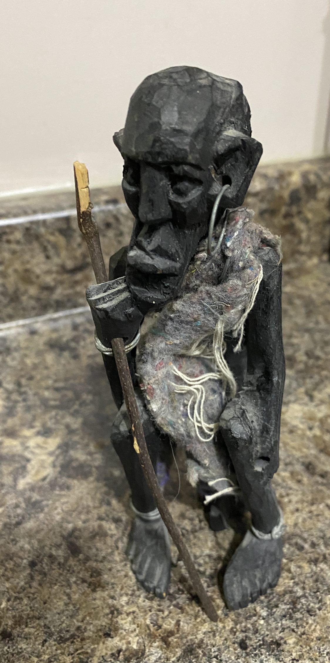 Hand carved old man statue image indicator(5)