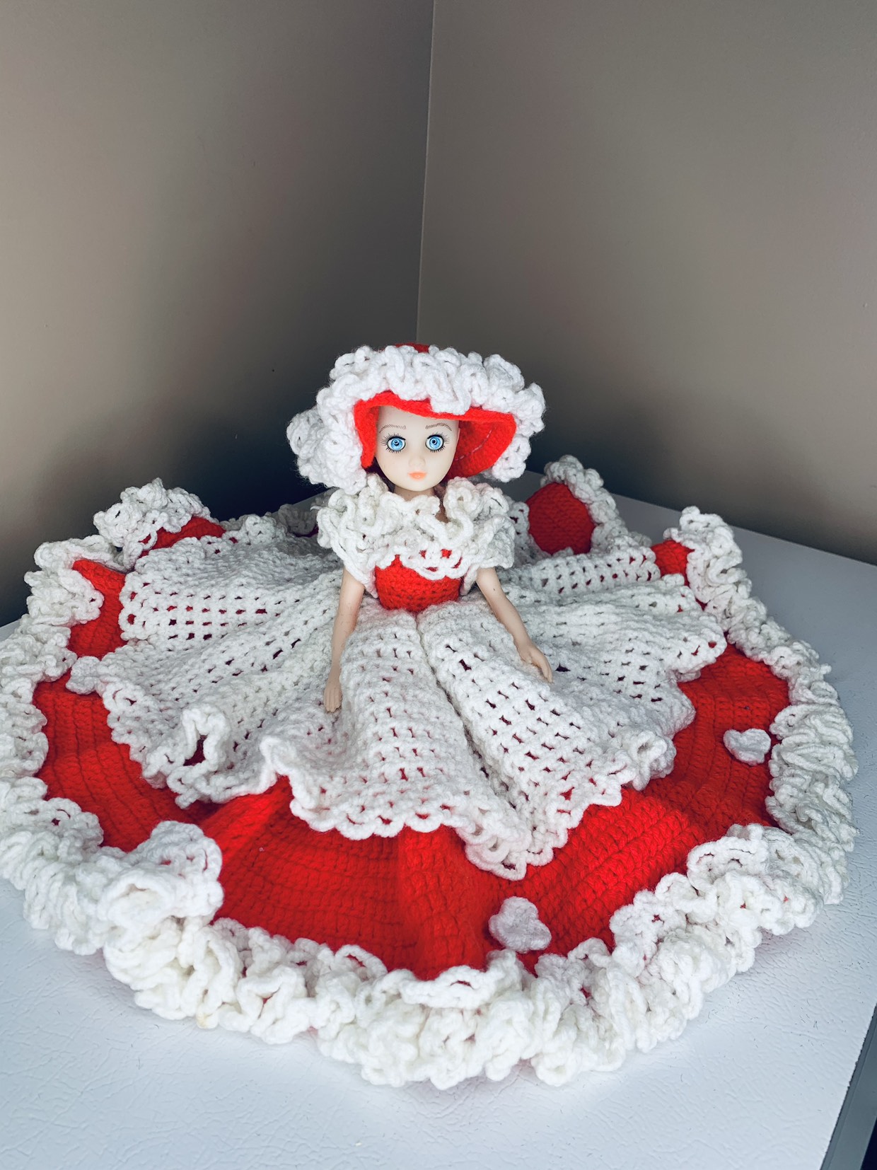 Vintage Crochet  Bed Doll
