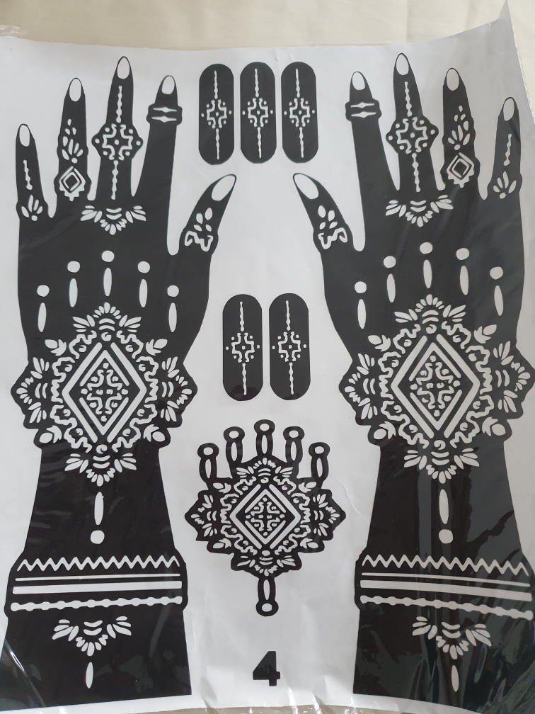 Mehendi / Henna (Bridal) Stencil stickers (Reuseable) Pakistani