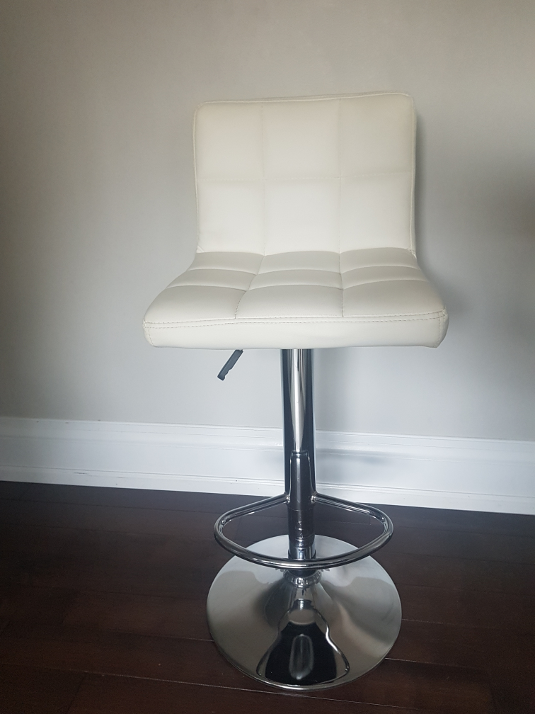 White adjustable Kitchen Bar Stool - photo 2