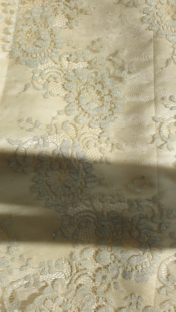 Pronuptia Paris Couture Antique Gold Lace & Silk "Wedding"  Gown image indicator(9)