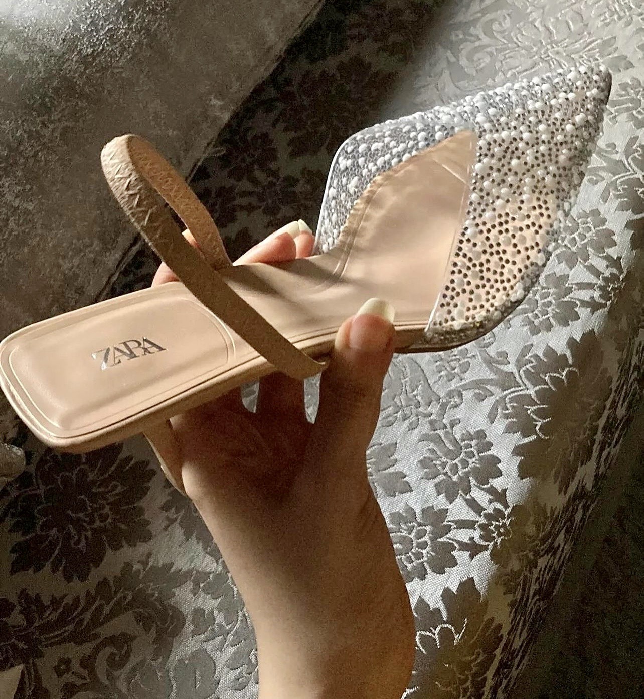 New Zara Pearl Heeled Slingbacks-41 - photo 3