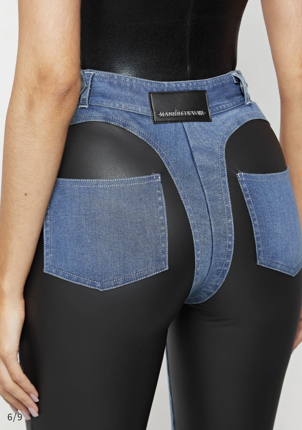 VEGAN LEATHER CONTOUR SKINNY JEANS NEW - photo 5