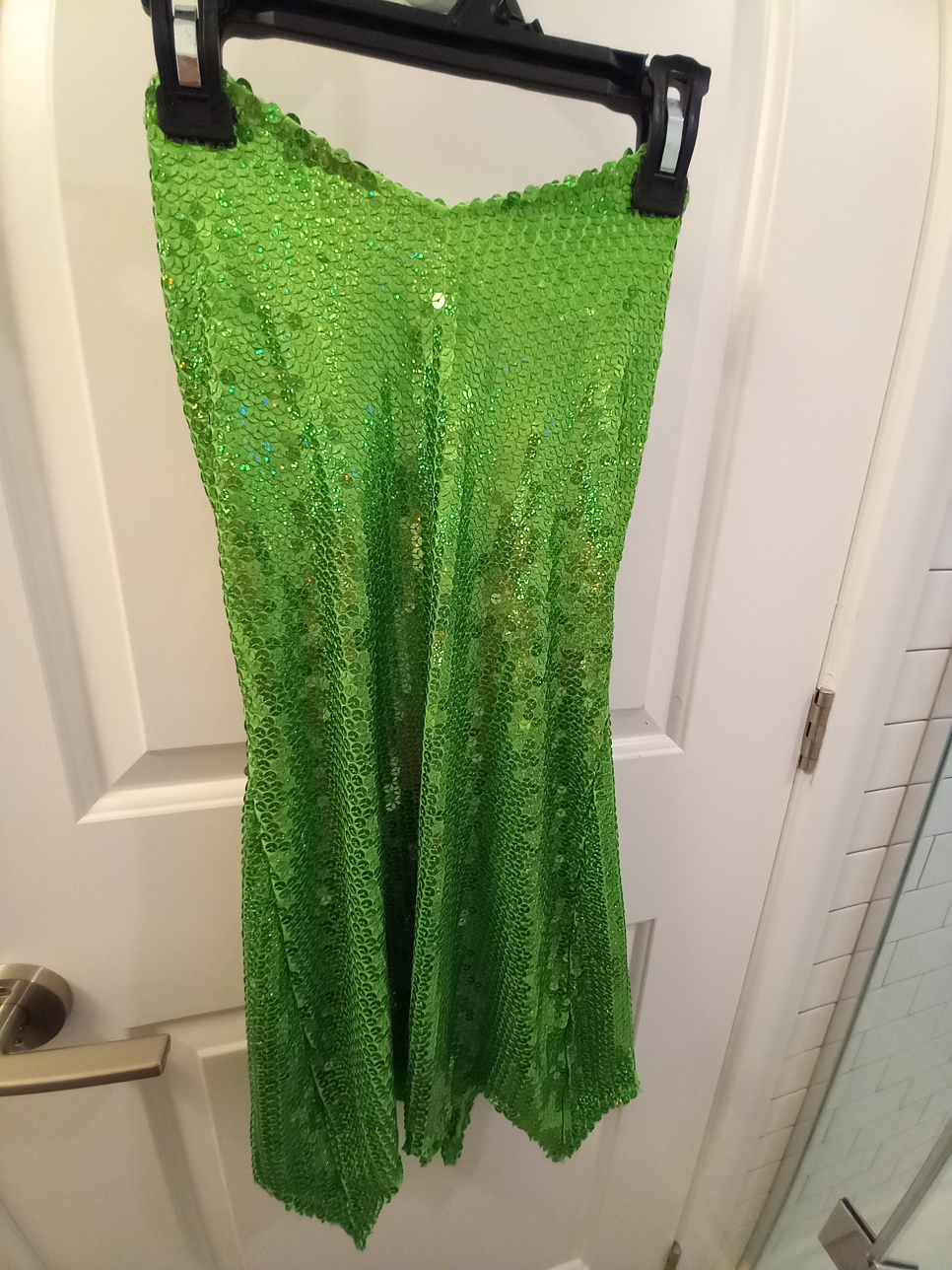 Tinkerbell Fairy Dress with Wings Green Sequins Costume