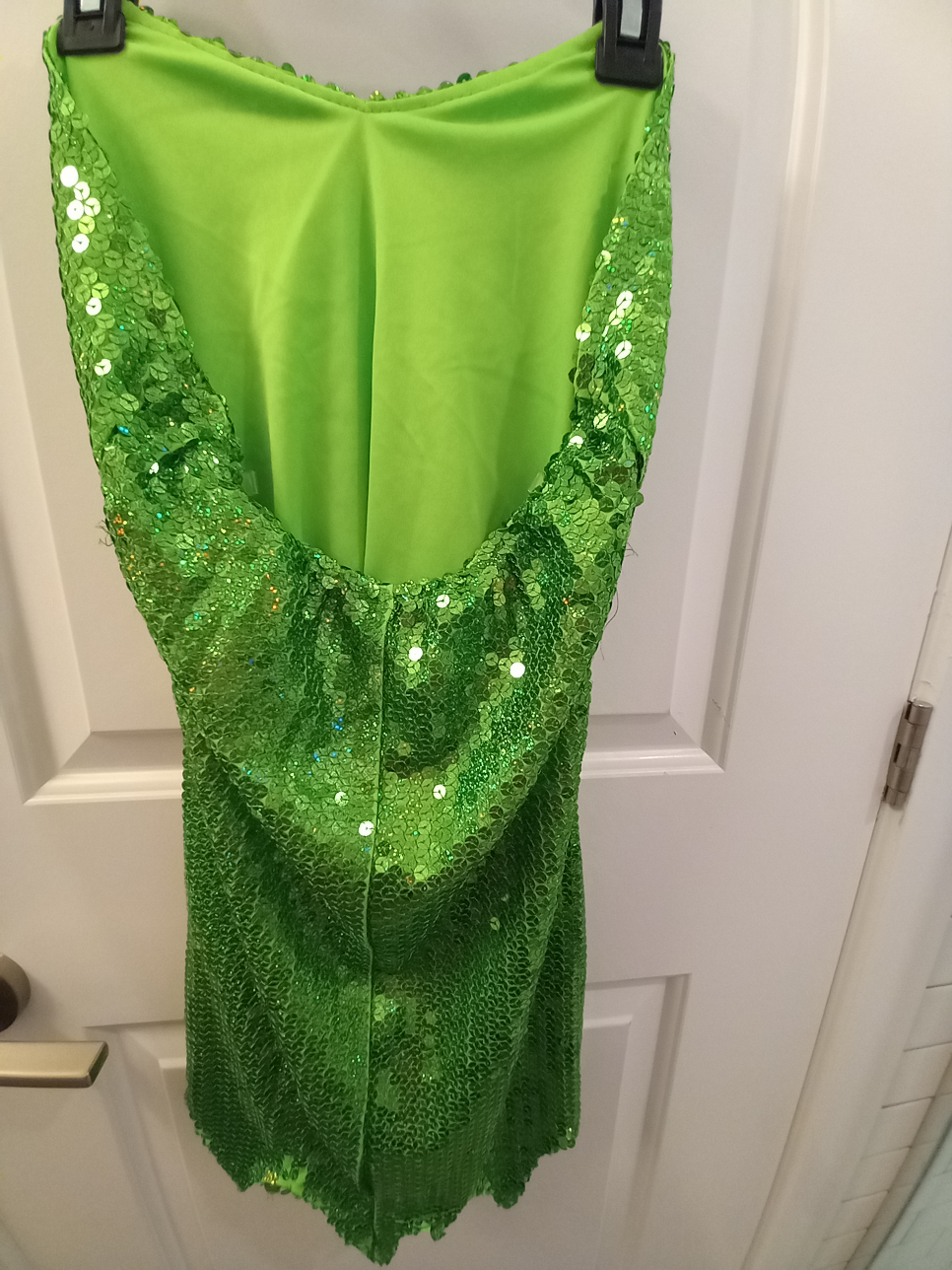 Tinkerbell Fairy Dress with Wings Green Sequins Costume - photo 5