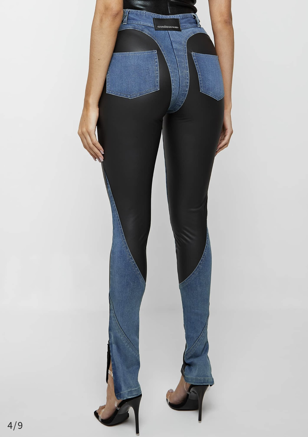 VEGAN LEATHER CONTOUR SKINNY JEANS NEW - photo 4