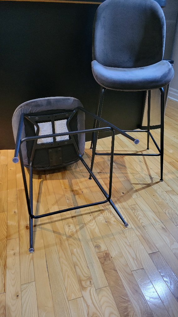 2 velvet cushioned counter stools image indicator(3)