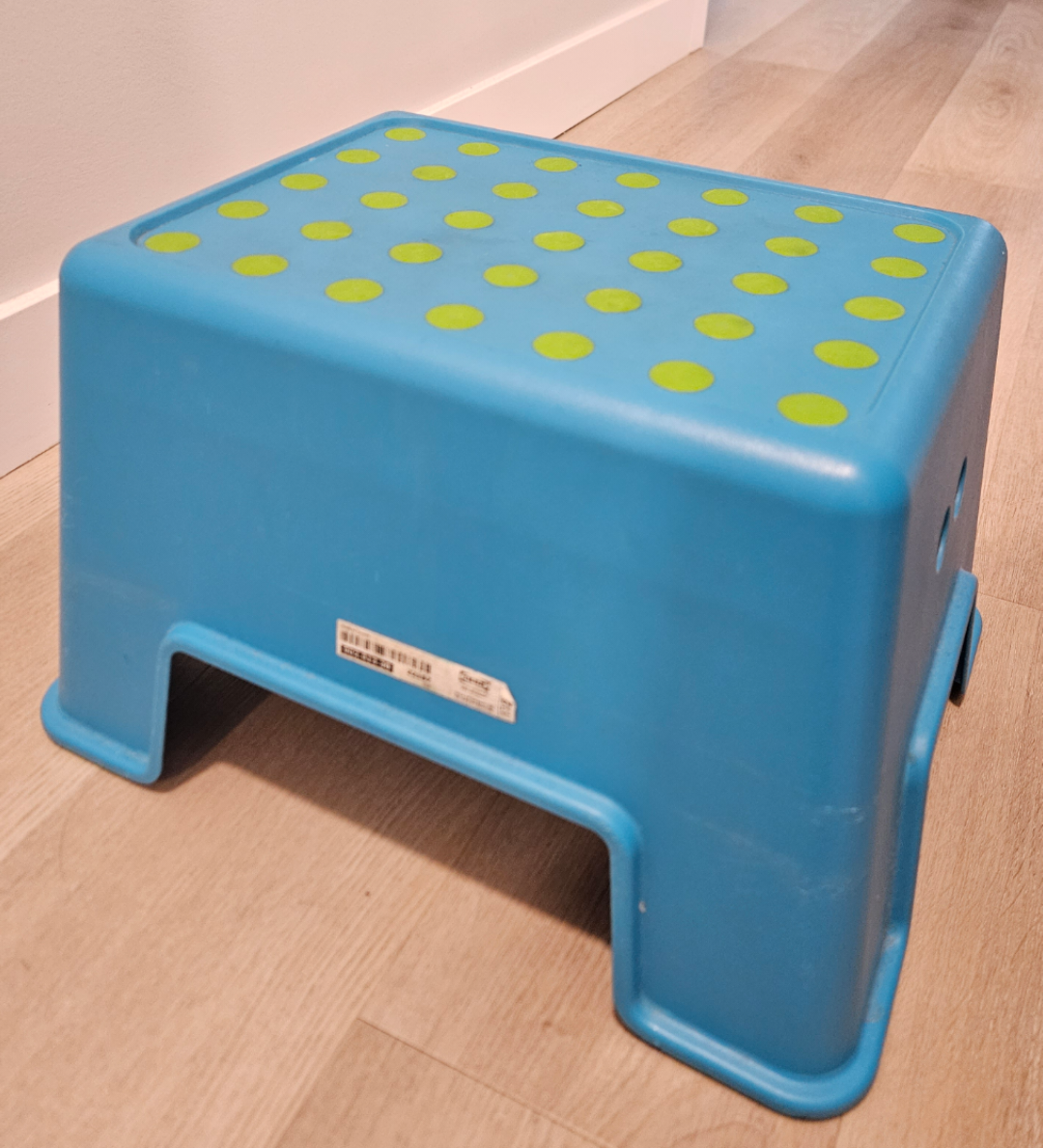ikea step stool, blue