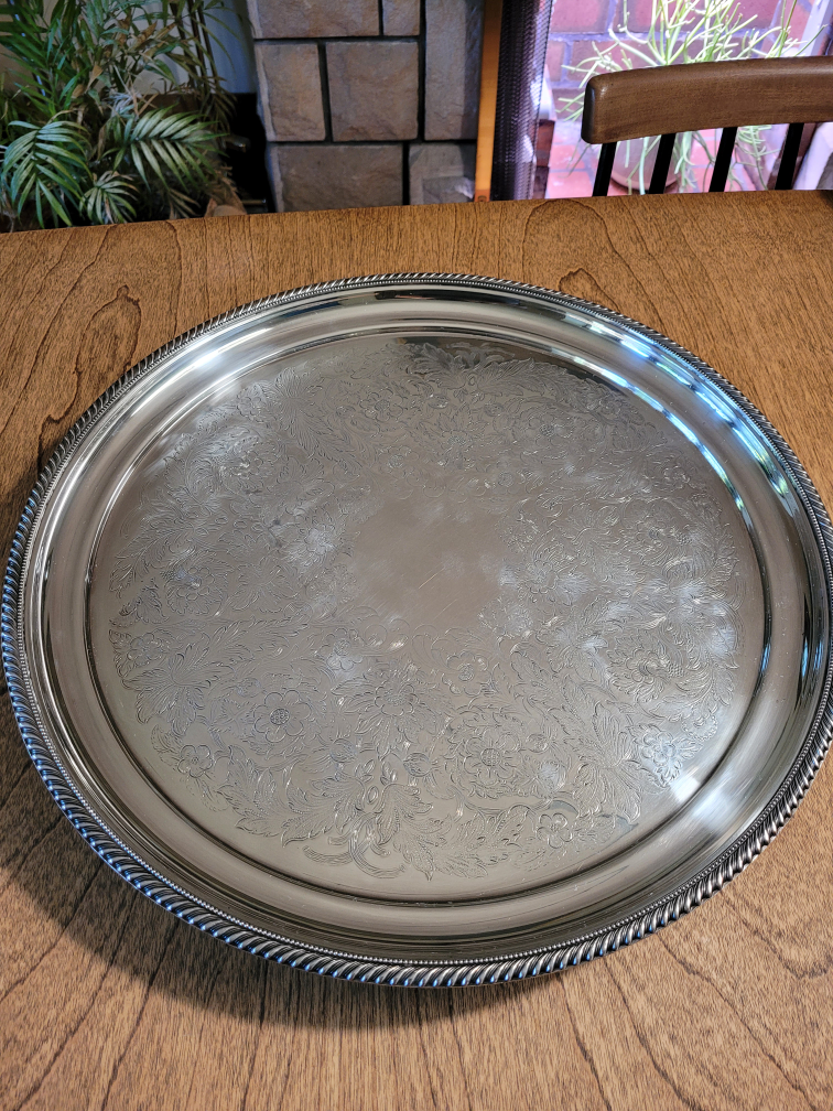 vintage silverplate tray 🦃 - photo 3