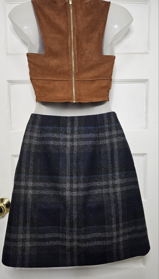 Uniqlo Plaid Wool Blend Mini Skirt Size 2 - photo 5