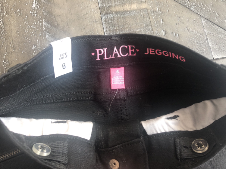 NEW Children’s Place Girls’ Size 6 Black Jeggings image indicator(3)