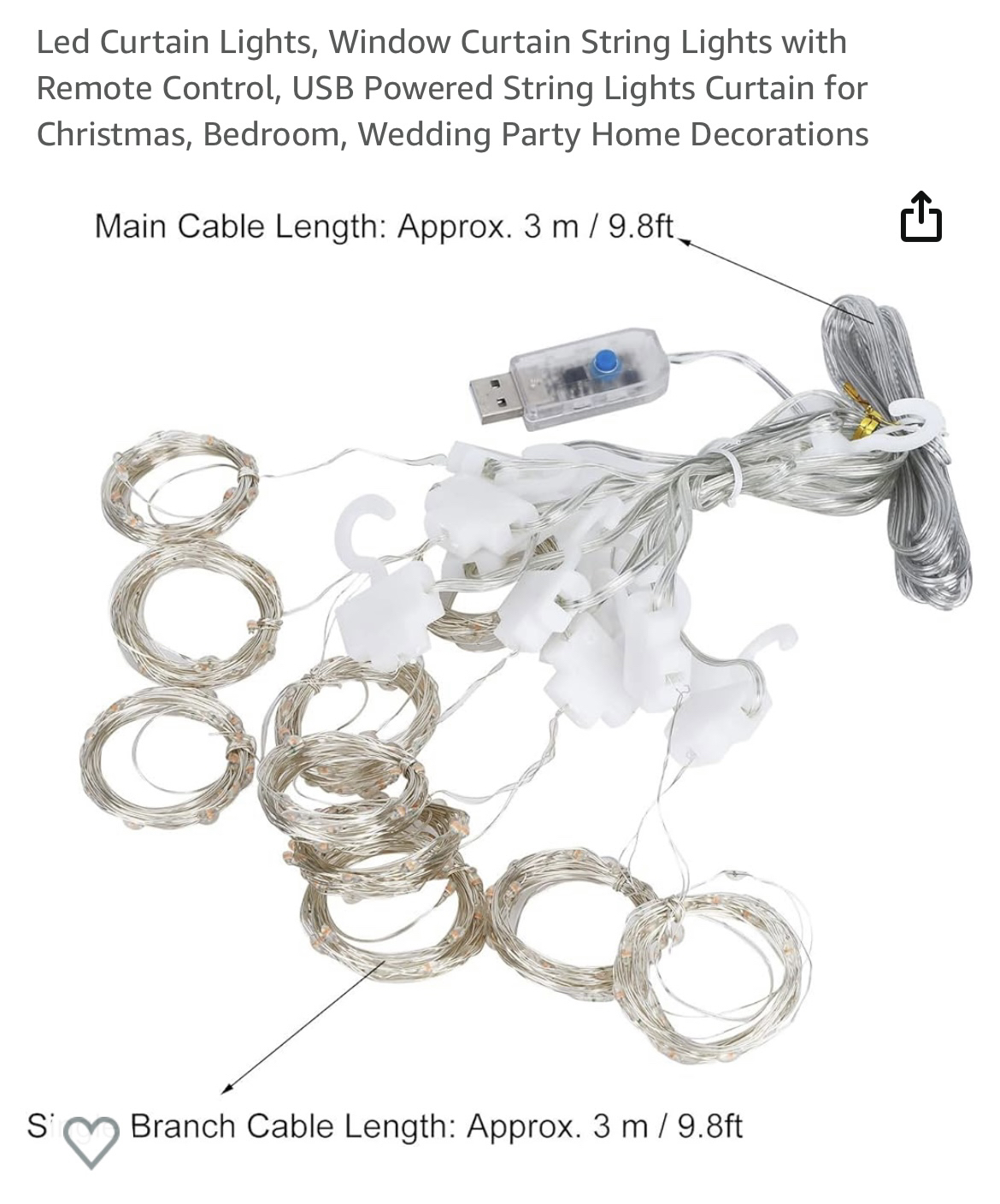 Curtain String Lights. 2 items image indicator(2)