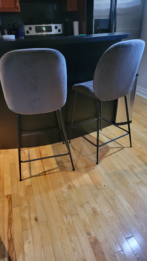 2 velvet cushioned counter stools image indicator(2)