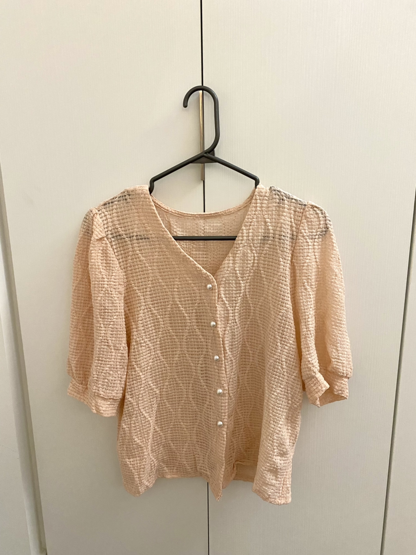 Pink short sleeve blouse