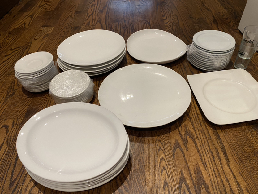 Assorted white dish lot thumbnail