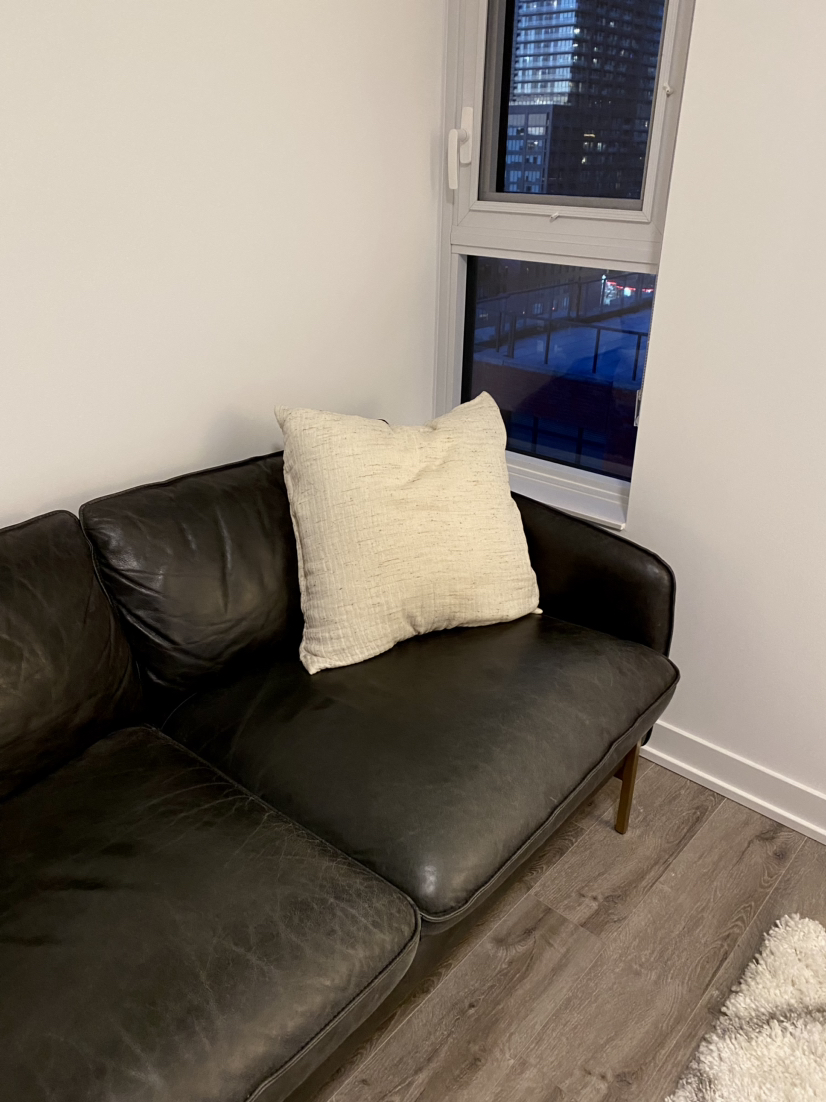 Black leather sofa - photo 4