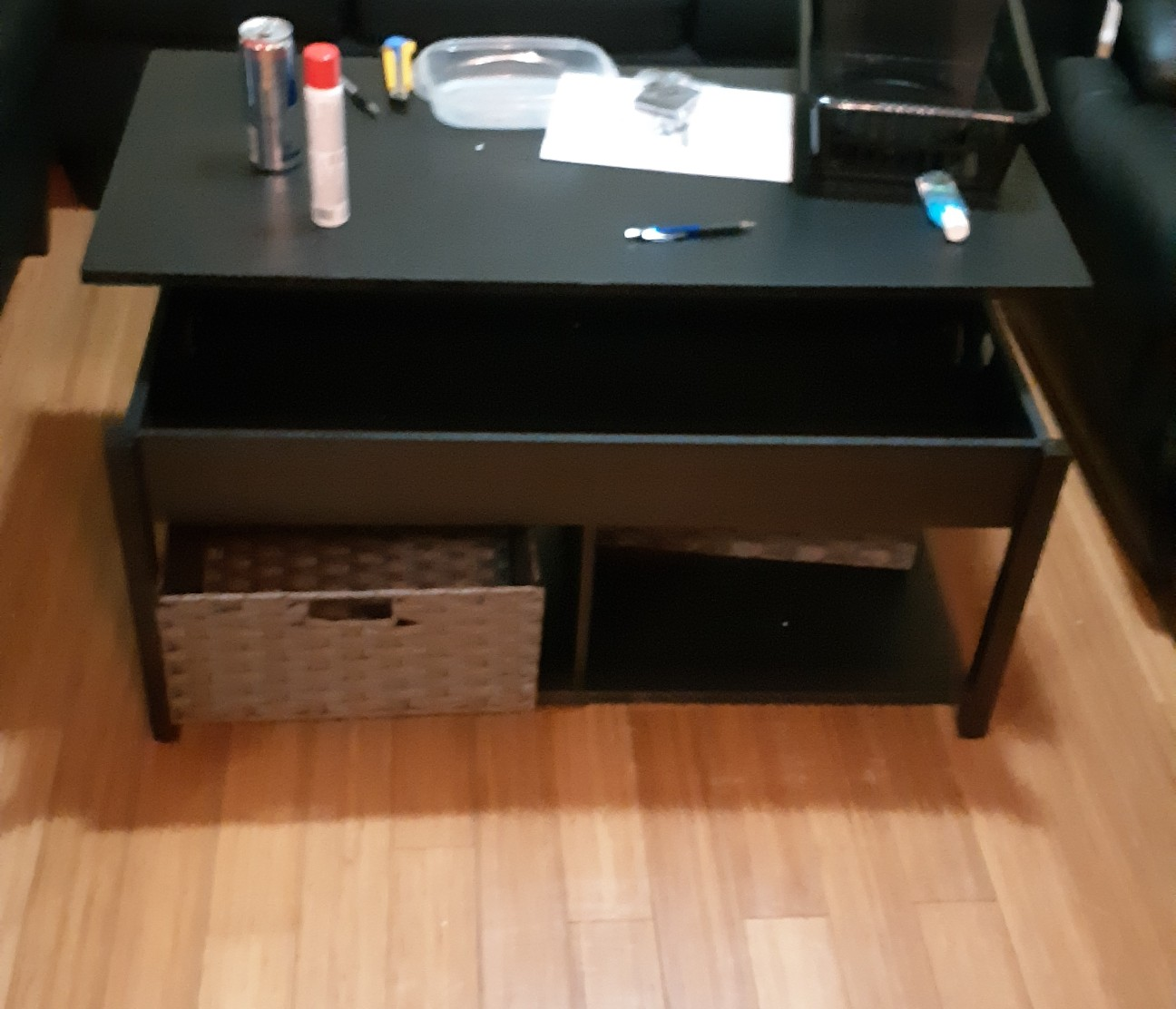 folding coffee table with storage thumbnail