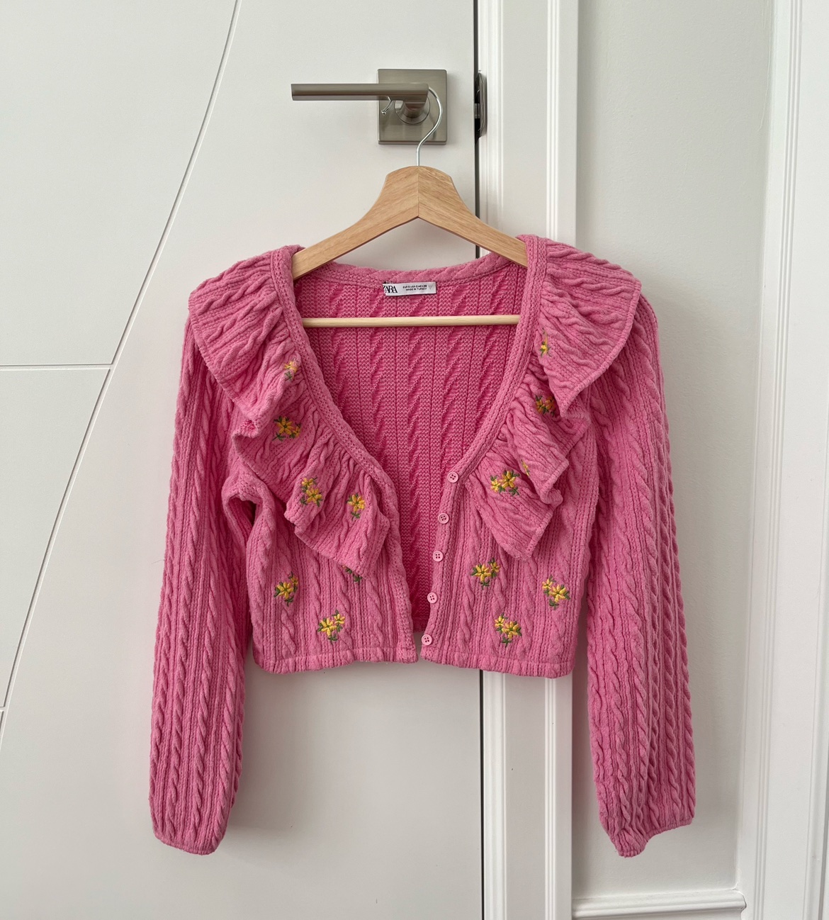 Zara Pink cardigan with floral details - photo 3