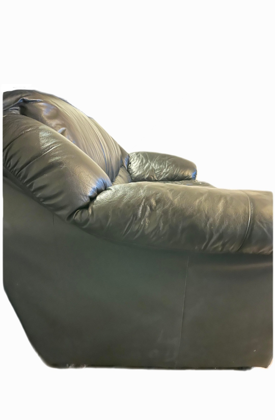 FREE DELIVERY Black leather 3 seater sofa / couch image indicator(2)