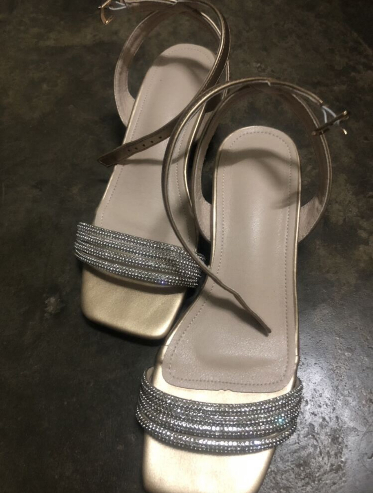 Golden color sandals thumbnail